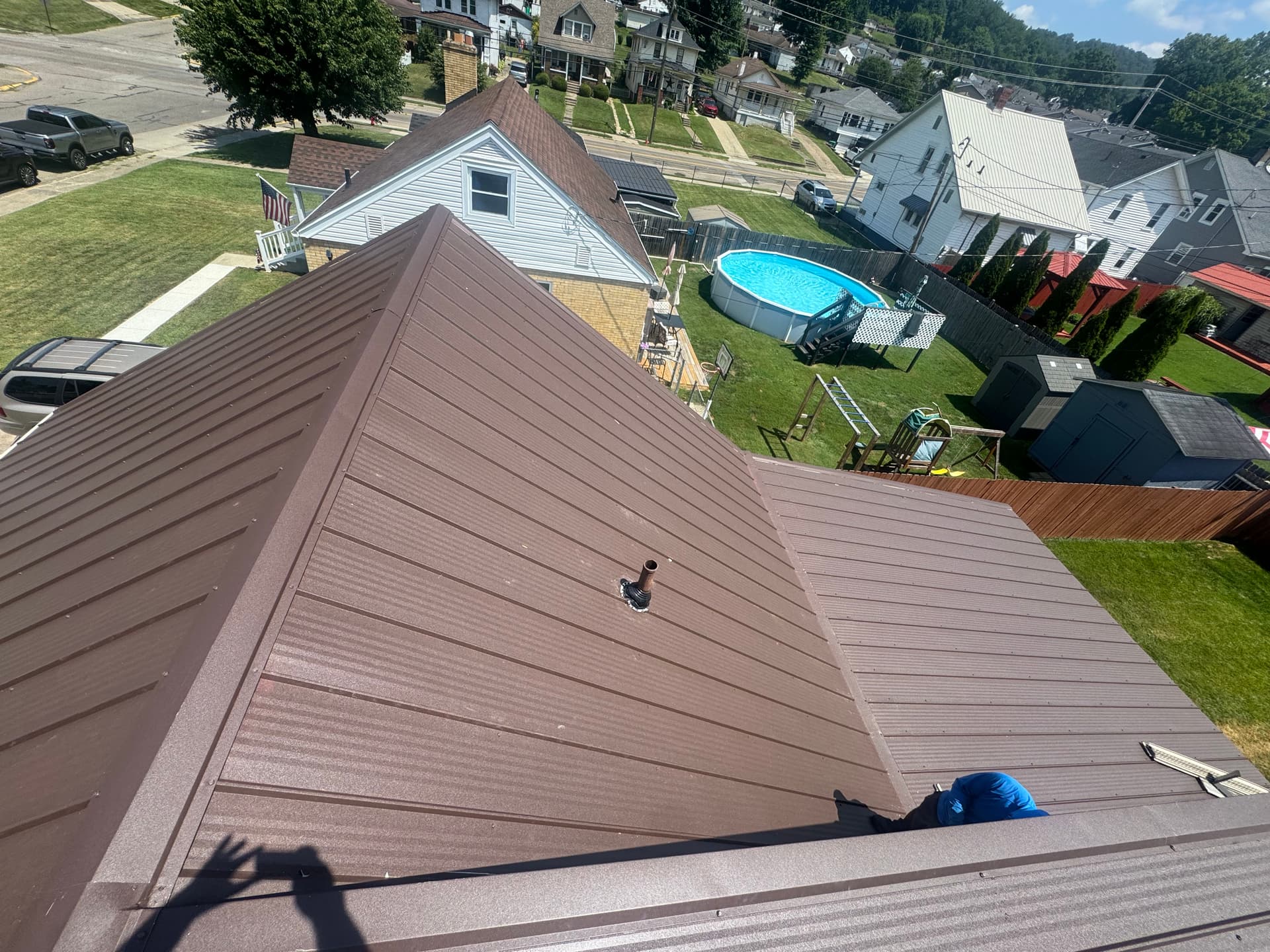 Gallery photos for Quad Rib Metal Roof Installation in Frost Brown: Image #9