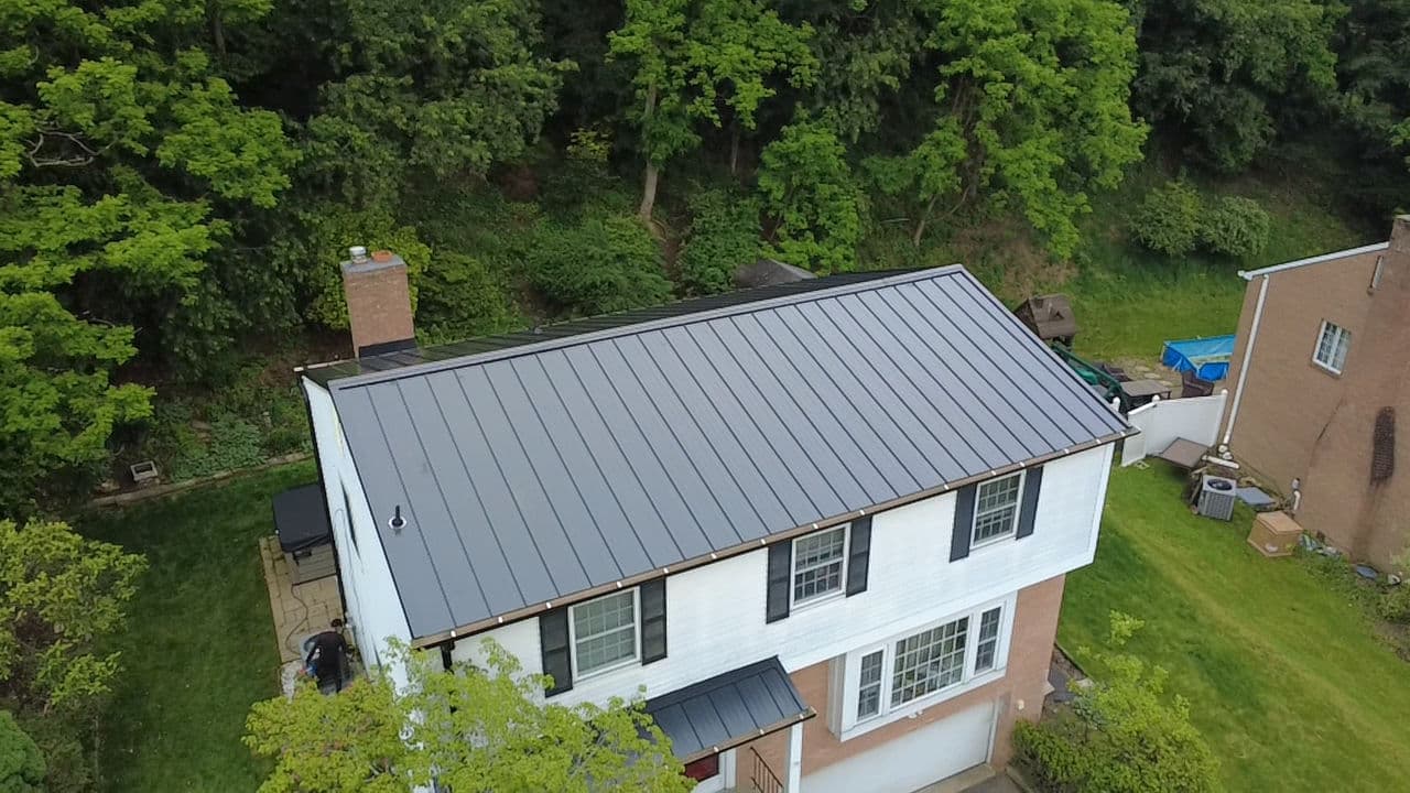 Gallery photos for Standing Seam Metal Roof and Gutter Upgrade on a Classic Two-Story Home: Image #7