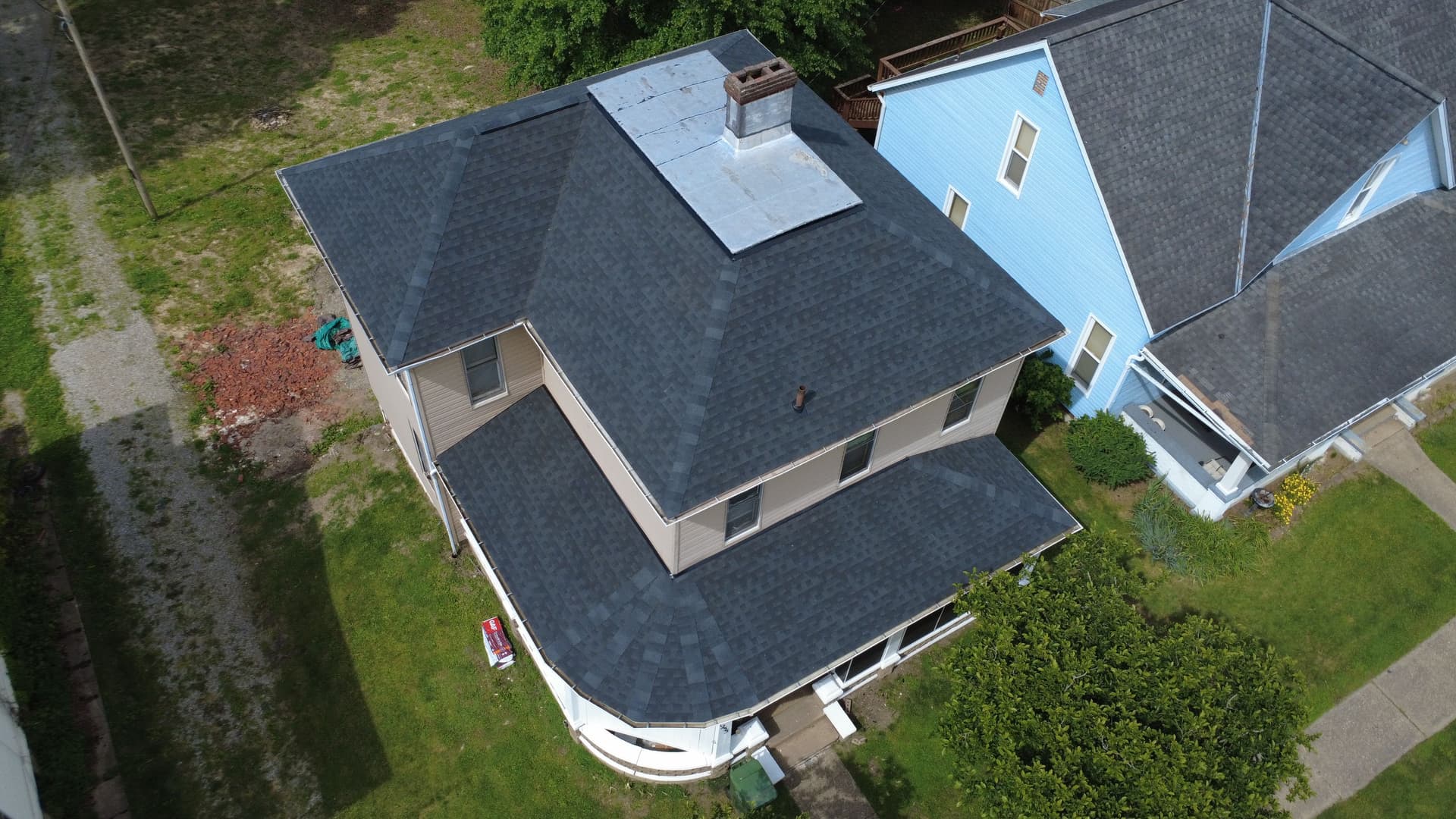 GAF Charcoal Roof Replacement with Full Deck Repair in Cambridge Ohio image